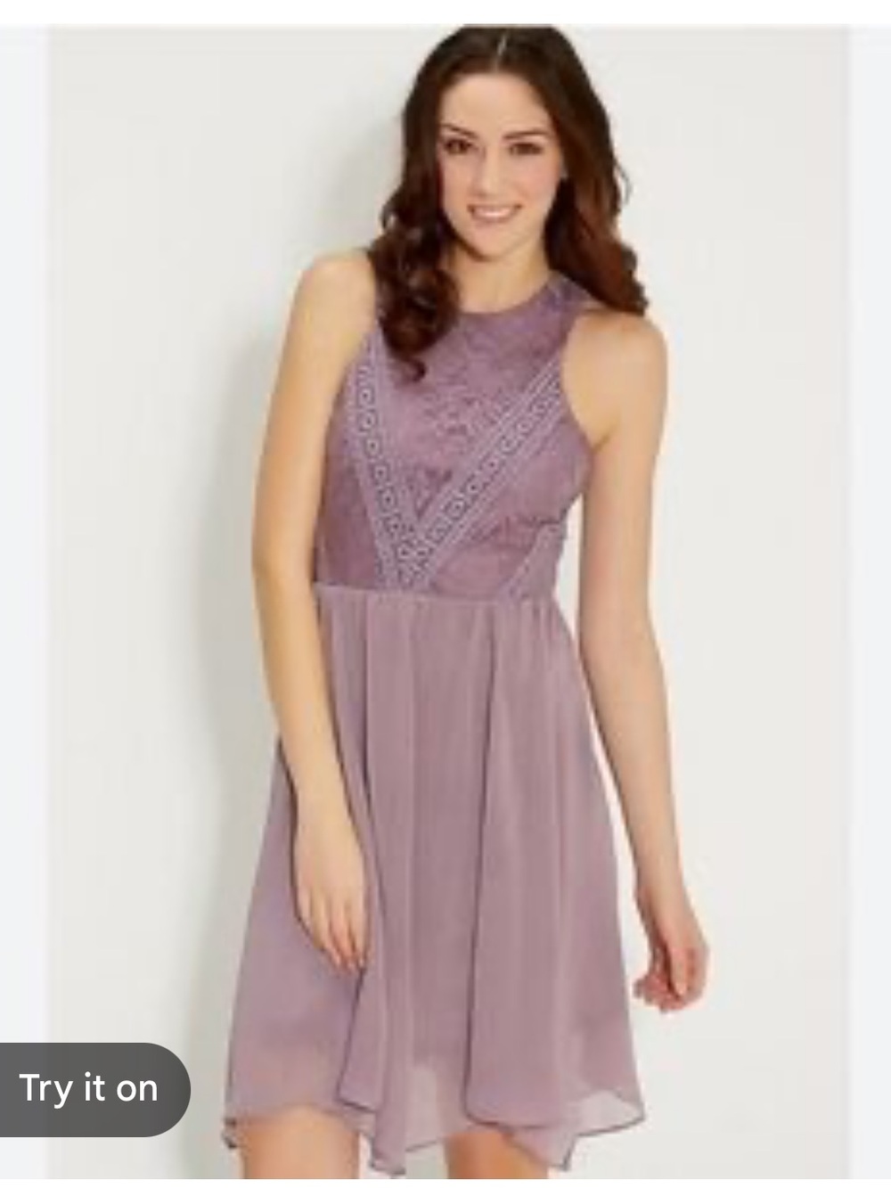 Maurices Lavender Lace Fit & Flare Dress Size Medium